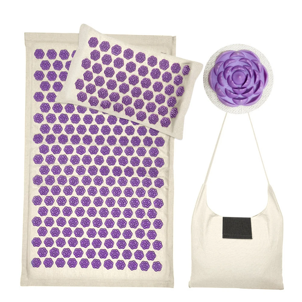 

3pcs Acupuncture Massage Pillow Multi Direction Massage Cushion Reliever Pain Stress Exercise Pad Equipment Set