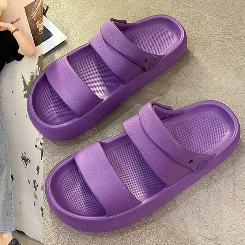 

Summer Slippers Men Women Lndoor EVA 2022 New High Soft Bottom Sandals Trend Slides Light Beach Shoes Platform Home Big Size 45