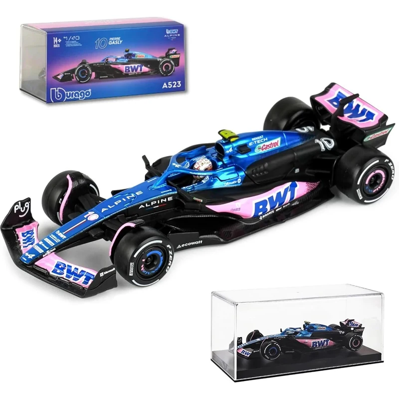 

Bburago 1:43 Alpine F1 Team 2023 A523 10# Pierre Gasly 31# Esteban Ocon alloy car model toy series collection gift Die cast