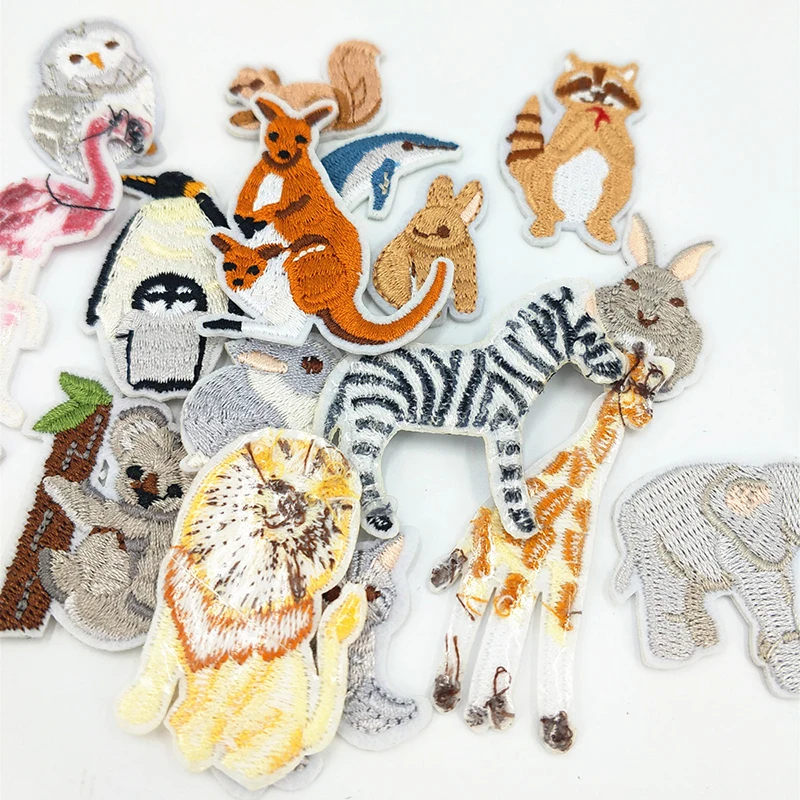 

17PcsExquisite Cute Animal Embroidery Hot Stickers Fashion Children Cloth Patch Chapters Fill Hole decoration Applieque For Kids