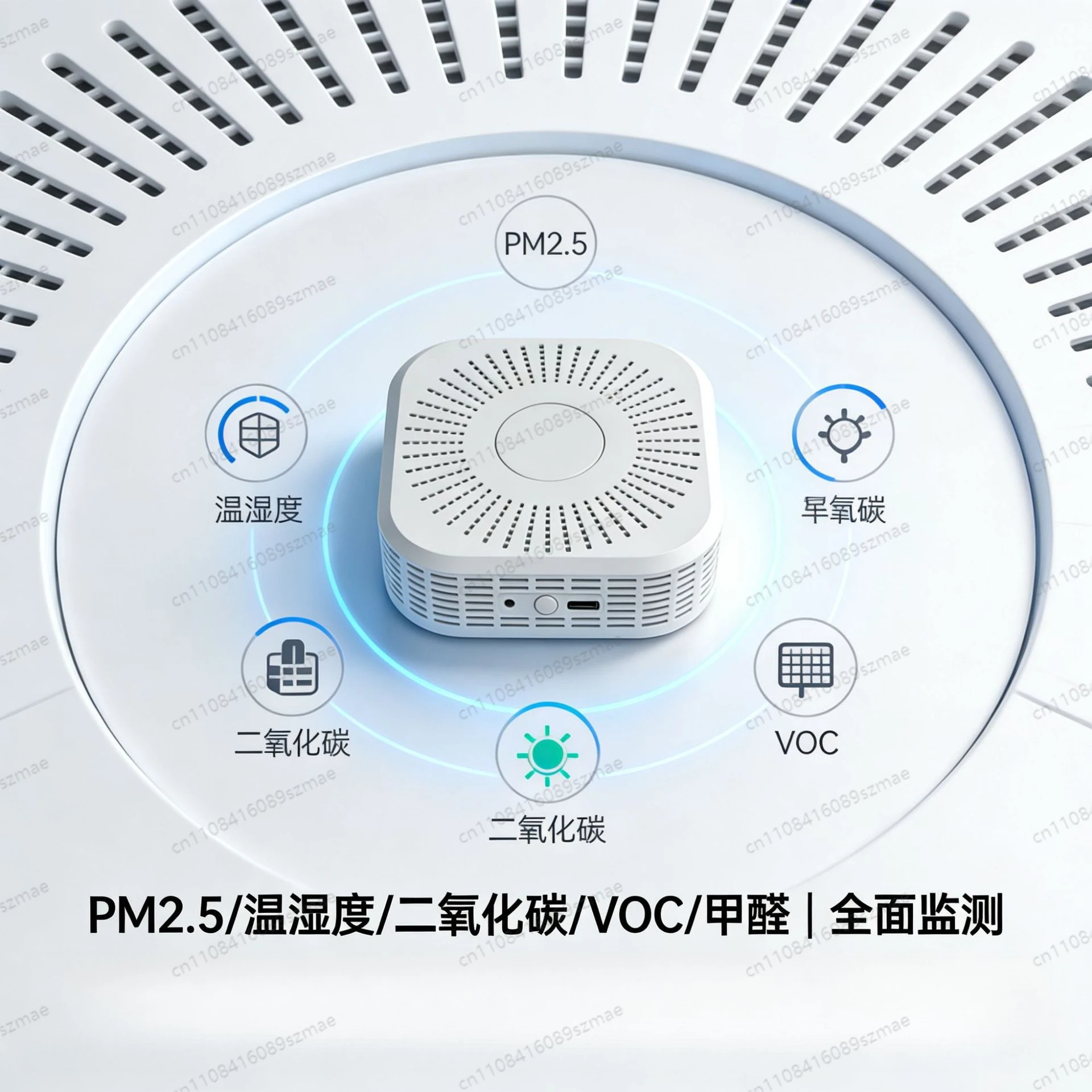 Фото Многофункциональный смарт-детектор качества воздуха 6-в-1 Tuya Zigbee WiFi: монитор PM2.5, VOC, CO2, температуры и влажности для дома, спальни и помещений №3