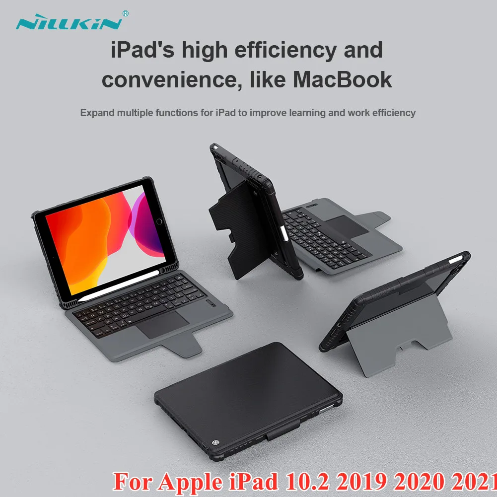 

Умный чехол NILLKIN с сенсорной клавиатурой, 120 Гц, для Apple iPad 10,2, 2019, 2020, 2021, кожаный чехол с аккумулятором