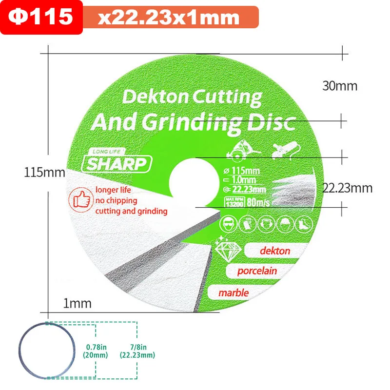 

Алмазный диск для камня JUSTINLAU 100/115/125 мм