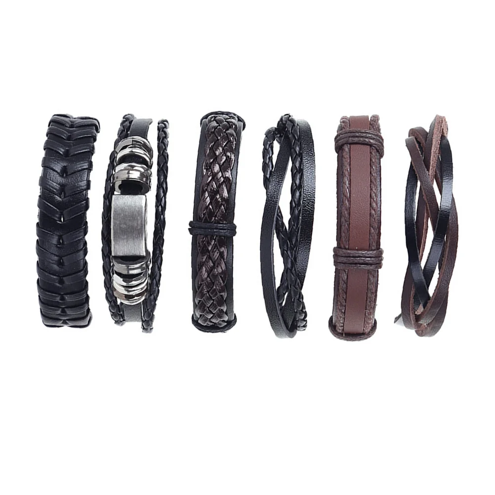 

6 шт., мужские браслеты в стиле хип-хоп