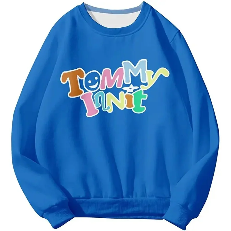 Толстовка TommyInnit Dream Team SMP Merch синий свитер с круглым вырезом и длинными рукавами