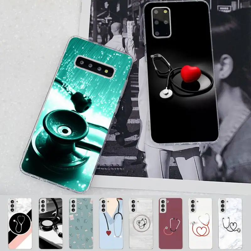 

Medicine stethoscope Phone Case for Samsung S21 A10 for Redmi Note 7 9 for Huawei P30Pro Honor 8X 10i cover