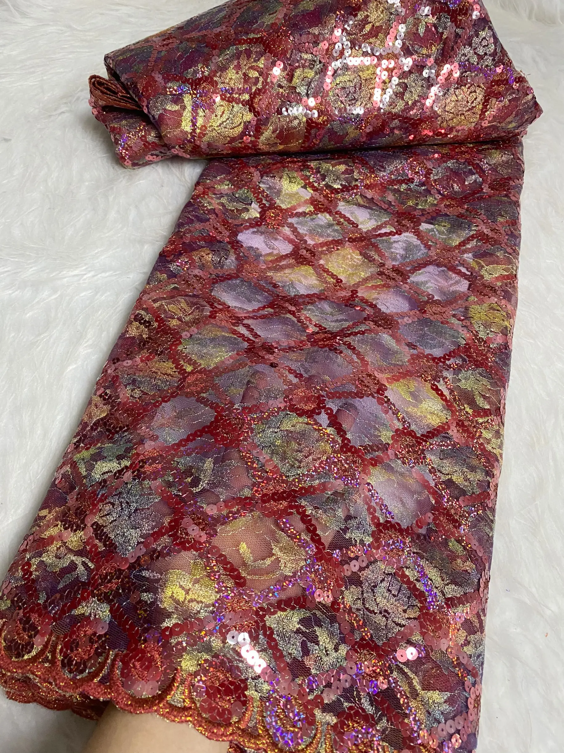 Модная последовательность кружевной ткани 2024 высокое качество африканская