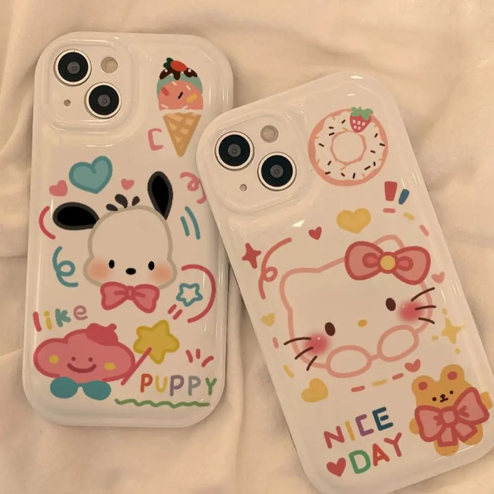 

Hellokitty Anime Kawaii Sanrio Pochacco All Inclusive Phone Case Iphone14 13 12 11 Pro Max Silicone 7/8/6S Xs/xr Cute Anti-Fall