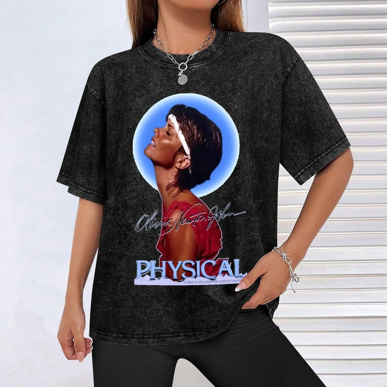 Фото Футболка Olivia Newton-John - Physical-Xanadu - 80-е годы - Повседневная базовая футболка в уличном стиле №4