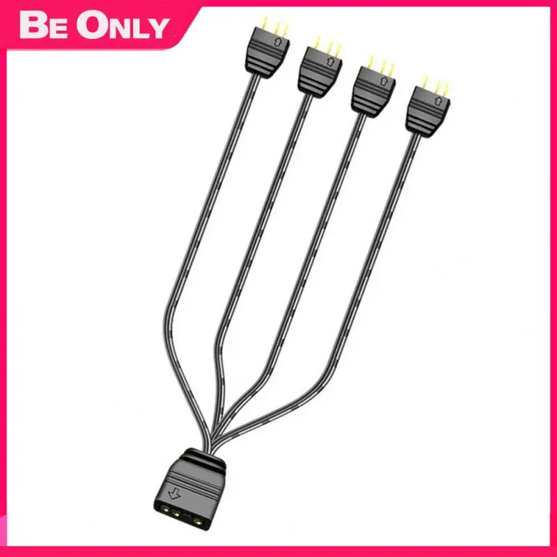 

3pin Extension Cord Widely Compatible Black Synchronization Hub 5v 1 In 2 / 1 In 4 5vargb Extension Line Adapters Line Expansion