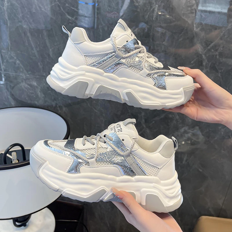 

2022 New Women's shoes Breathable Lace up platform shoes Women Casual shoes Fashion chunky sneakers designer shoes zapatos mujer