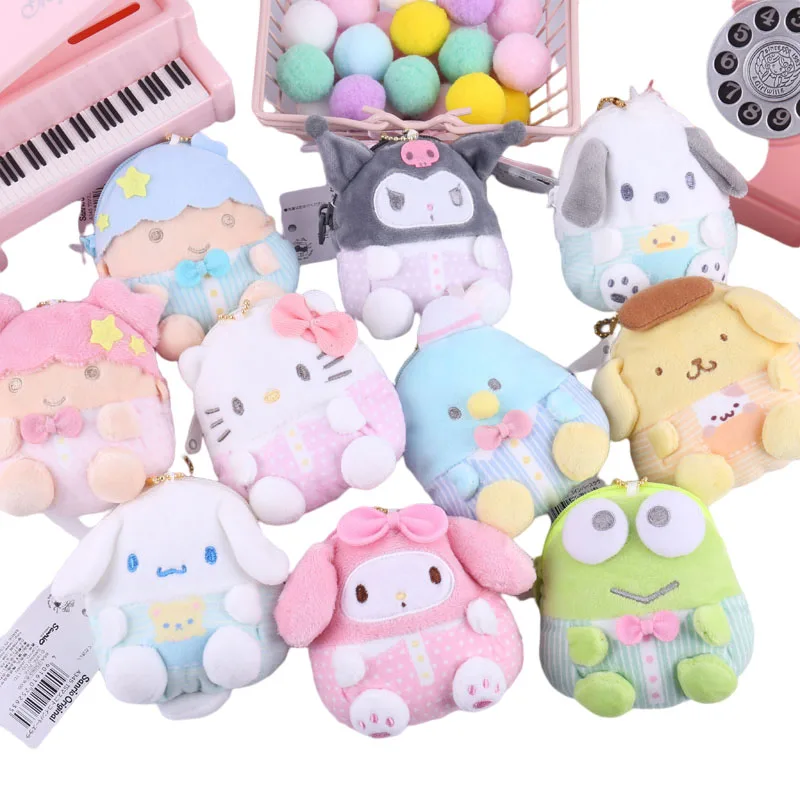 

10 см Sanrio мультфильм Kuromi Kawaii My Melody кулон Cinnamoroll Плюшевые игрушки Аниме плюшевые животные милый кошелек для монет Игрушки для девочек