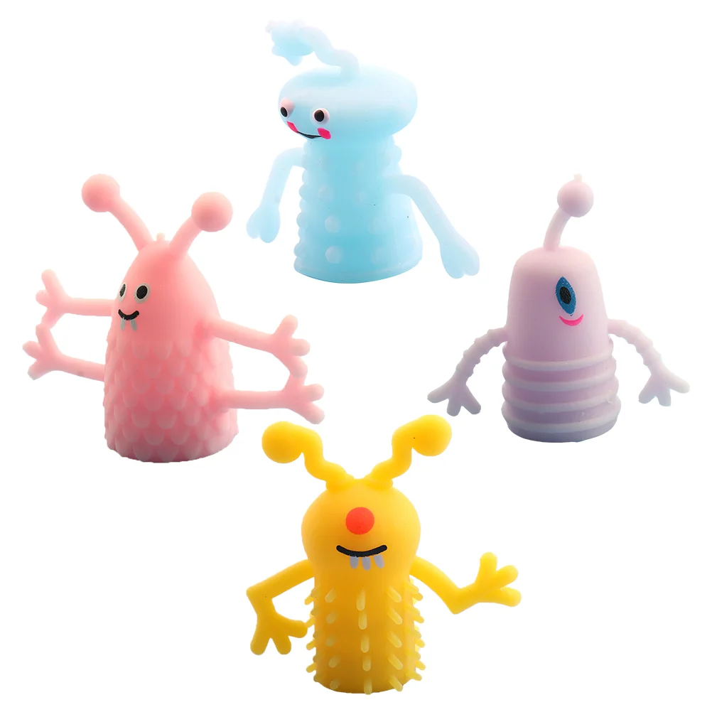 

4Pcs Finger Puppet Mini Finger Plaything Little for Adult Decor Children Home