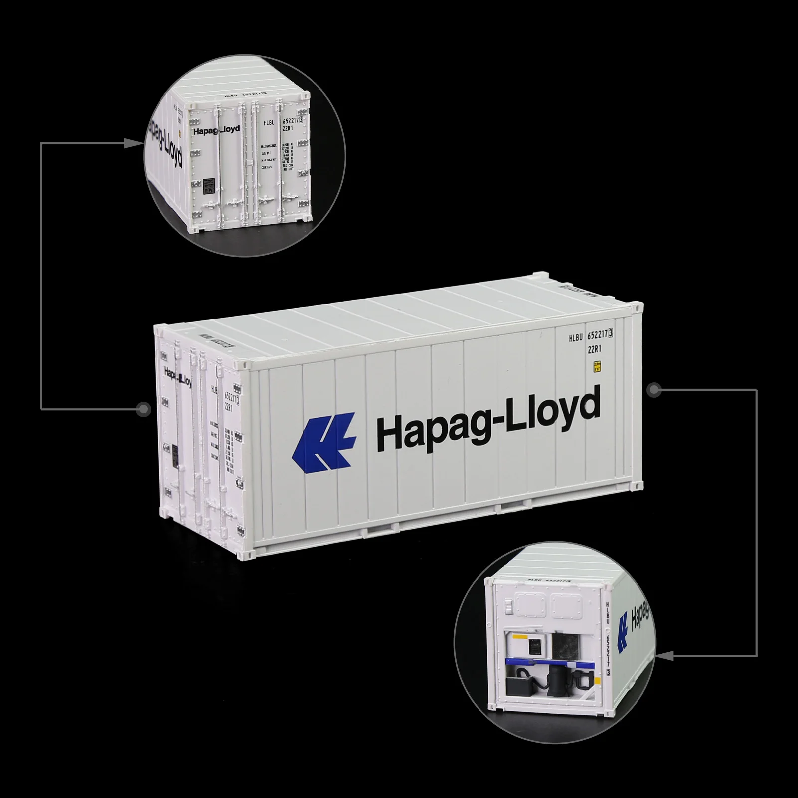 

Evemodel, 1 шт., шкала, 20 футов, высокий куб, рефрижератор, 1:87 20 футов, РЕФРИЖЕРАТОРНЫЙ контейнер C8727