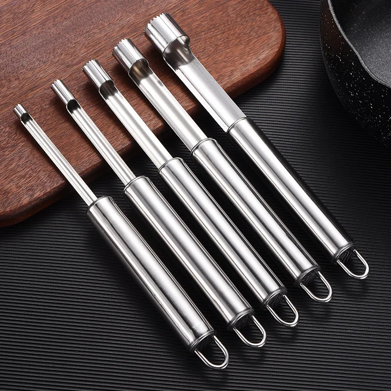 

5PCS /Set Stainless Steel Fruit Corer Red Dates Apple Pear Corer Fruit Seed Core Remover Slicer Knife Fruit Vegetable Tools