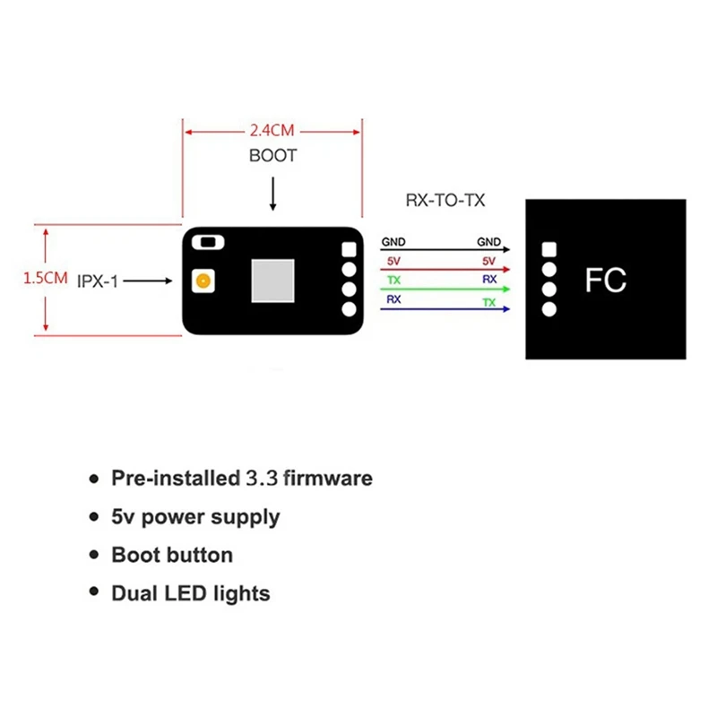 ELRS Diversity Receiver DUAL RX 915Mhz/868Mhz Built-In TCXO For RC Airplane FPV Long Range Drones DIY Parts