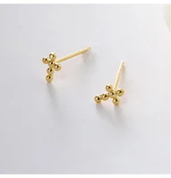 full body s925 sterling silver plated k gold simple round ball small fashion korean style earrings women versatile non allergic