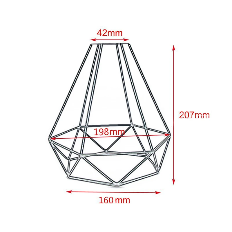 

1pc Lampshade Only Retro Edison Metal Wire Cage Shaped Hanging Pendant Light Chandelier Lampshade Without Bulb Home Decoration