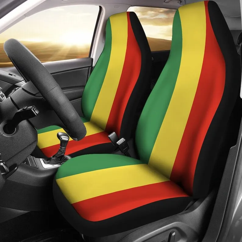 

Rasta Inspired Car Seat Covers | Set of 2 | Universal Fit Seat Protectors For SUV and Car Bucket Seats