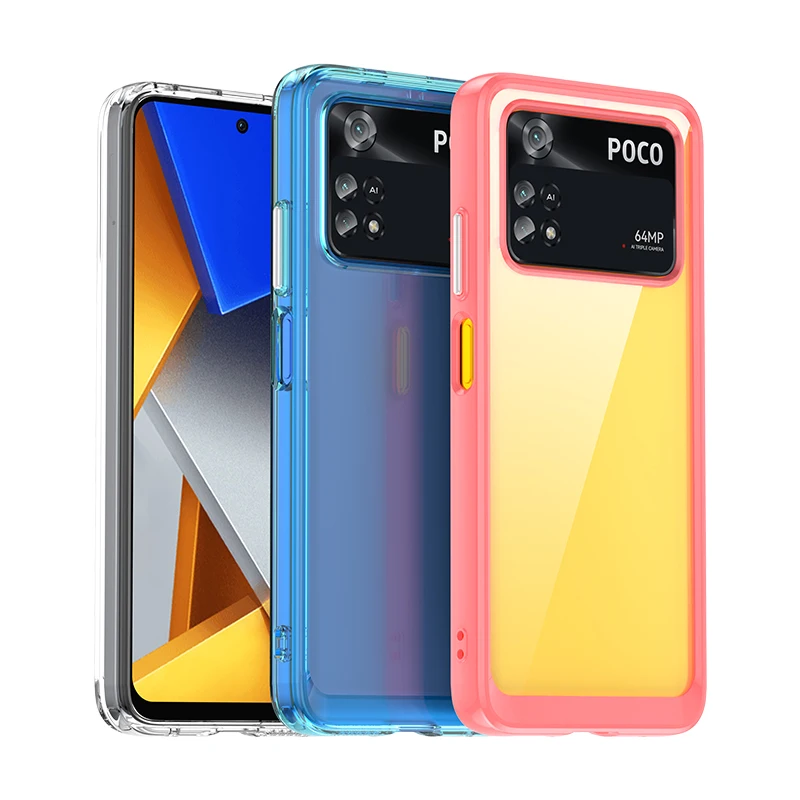 For Poco M4 Pro Case Poco M4 Pro Cover Fundas Hard Translucent Soft Frame Clear Phone Coque For Poco M4 Pro
