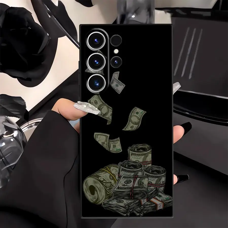 Чехол Dollar Money для Samsung Galaxy A32 A23 A53 A41 A22 A52 A24 A55 A26 A72 A25 A71 A36 A51 A73 A35 Черный мягкий чехол для телефона (art.: 3920d36d048b5) - 3920d36d048b5
