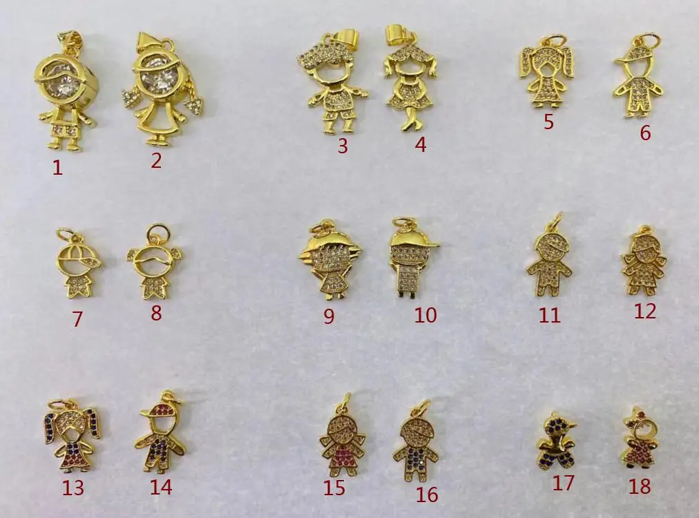 

2 шт. Позолоченные фианиты для маленьких мальчиков и искусственных ожерелий, медные Подвески ручной работы «сделай сам» для сережек, оптова...