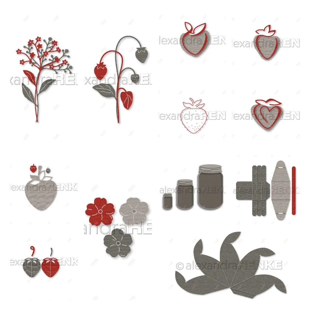 

New Strawberry Flower Branch Bloom Metal Cutting Die Hand Embossing Stencil Scrapbook Paper Card Album DIY Craft Decoration