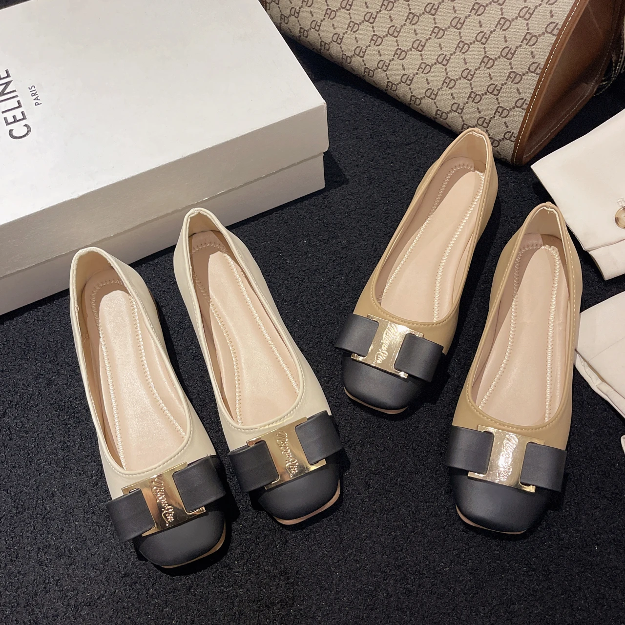 

Женские туфли с круглым носком, на плоской подошве