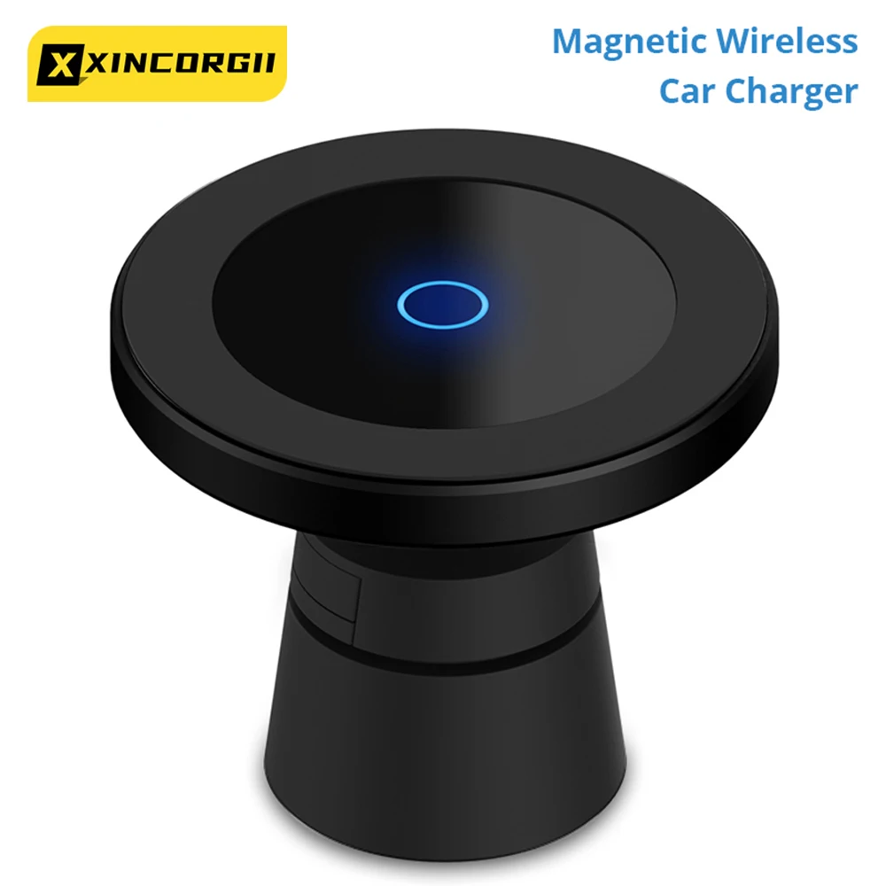 

Magnetic Car Wireless Charge For iPhone 10W QI Fast Charger Magnet Mount With Phone Holder