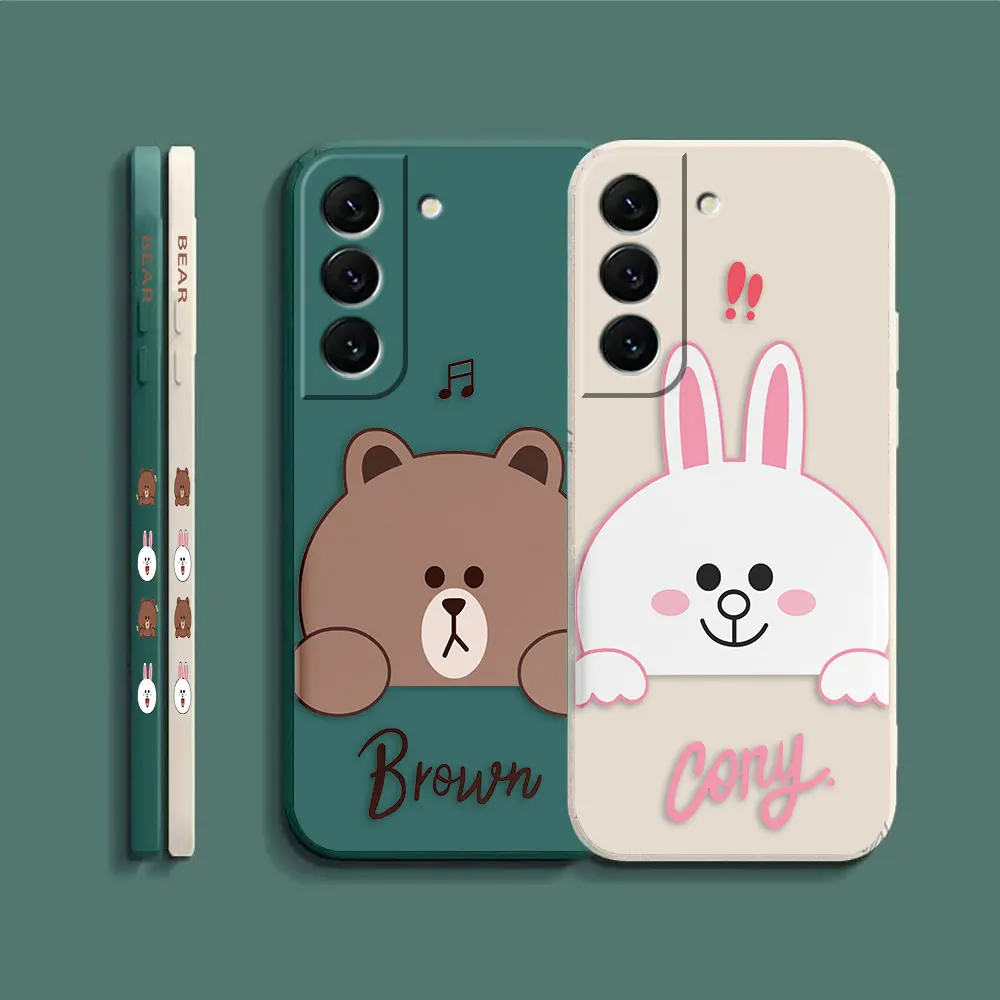 Case For Samsung Galaxy S23 S22 S21 S20 FE S11 S11E S10 S10E S9 S30 Ultra Plus 4G 5G Case Funda Cqoue Shell Capa Cute Brown Bear