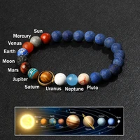 universe eight planets bangles bracelets men fashion chritmas jewelry natural stone beads solar system energy bracelet women