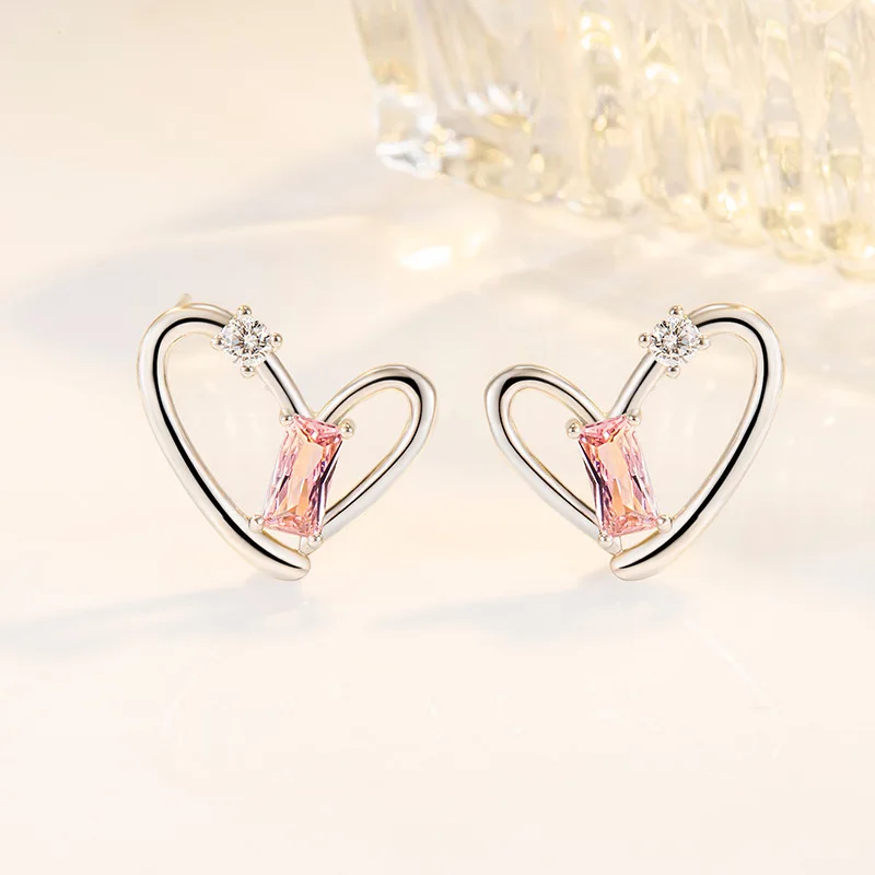 

Real S925 Sterling Silver Origin Crystal Gemstone Earring Females Aros Mujer Oreja Orecchini Round Stud Earring Women Jewelry