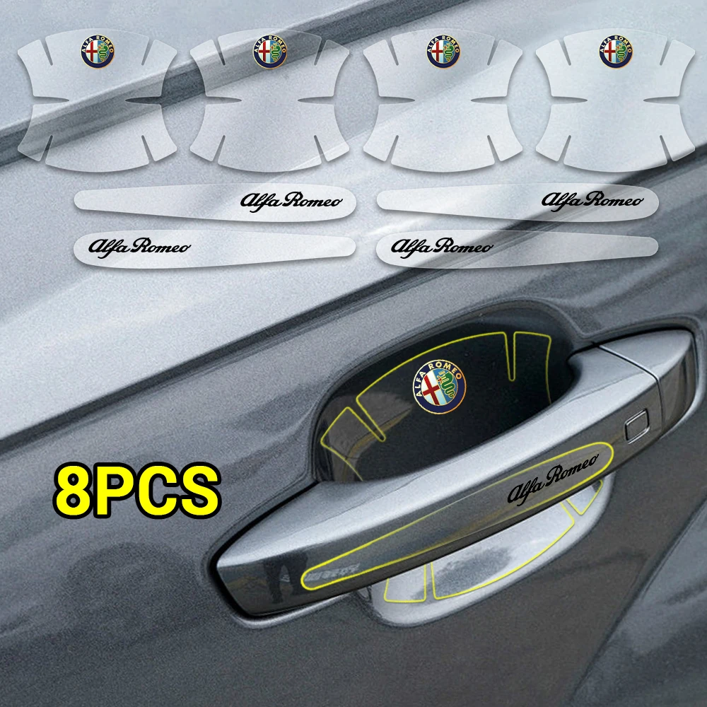 8 шт. защитные наклейки на дверную чашу автомобиля защита от царапин для Alfa Romeo Giulia