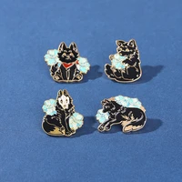fox demon new year gift monster enamel pin black badges christmas lapel pins friends womens brooch jewelry fashion accessories