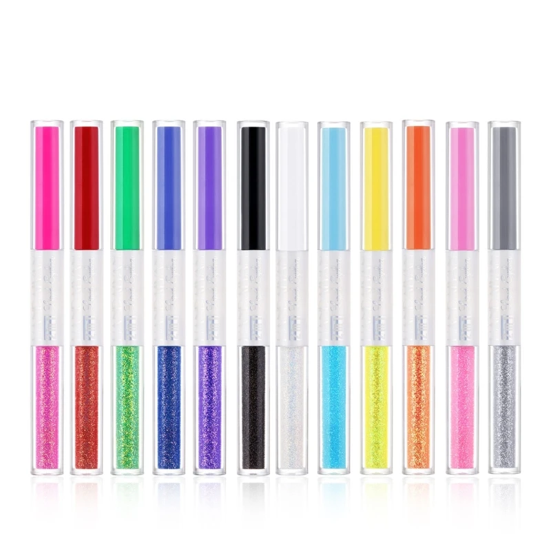 Liquid Glitter Eyeliner Metallic Shimmer Glitter Eyeshadow With Colored Matte Liquid Eyeliner