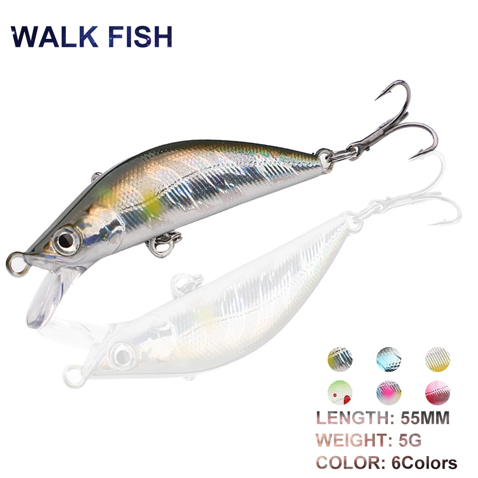 

WALK FISH искусственная металлическая Тонущая жесткая приманка, 1 шт., 5,5 см