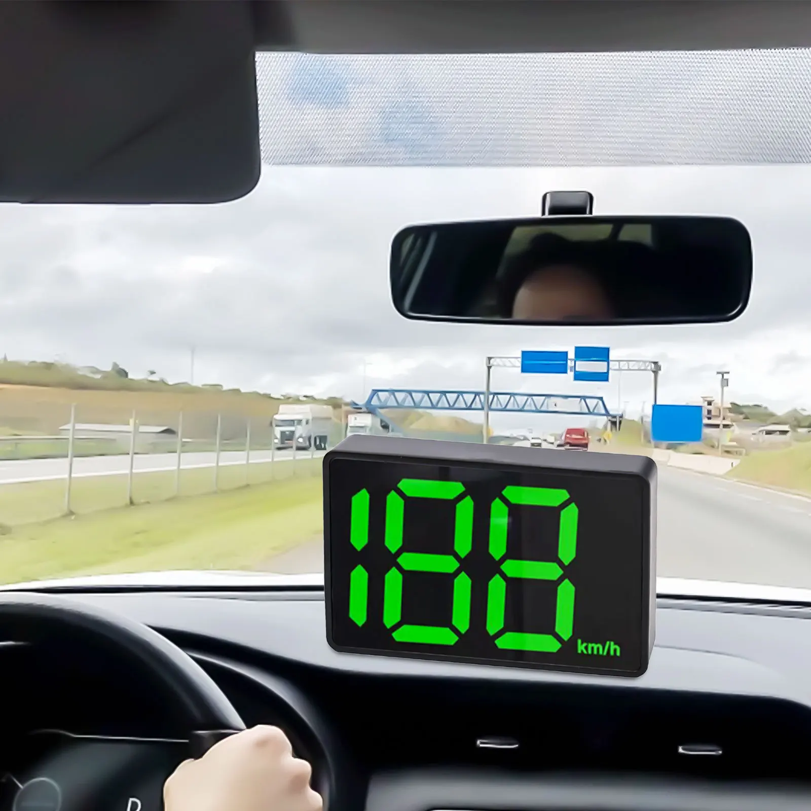 Фото Высокое качество, практичный новый дисплей спидометра HUD GPS, сигнализация превышения скорости, цифровые автомобильные аксессуары Interiro №3