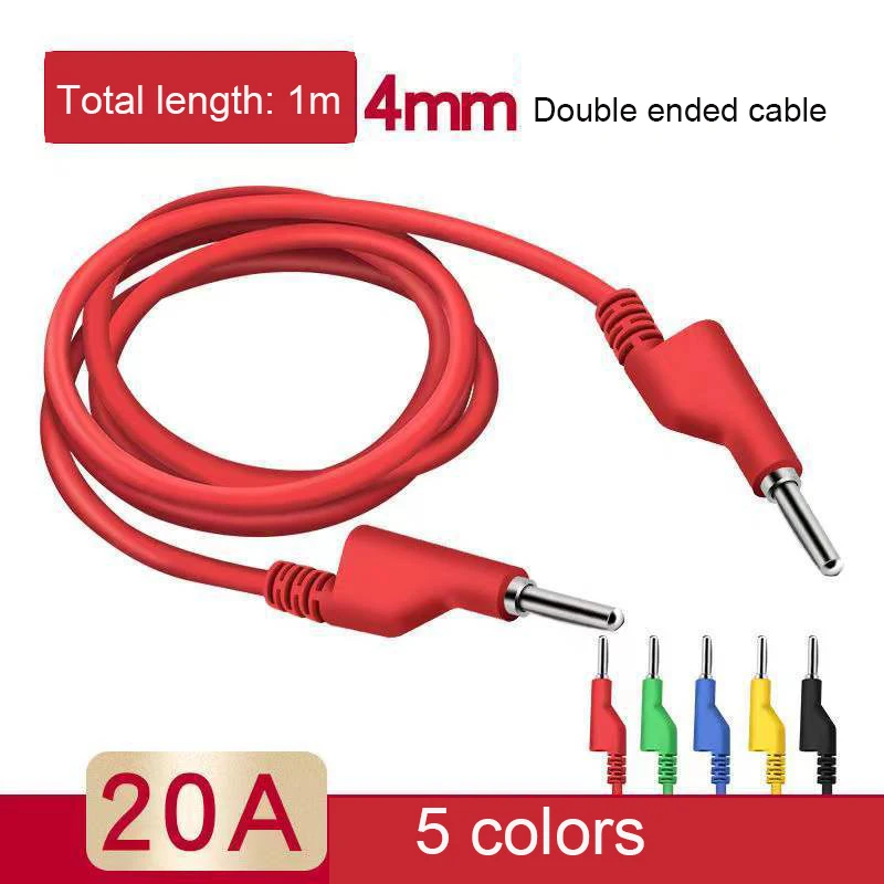 

1 шт. двухсторонний Штабелируемый 4 мм штекер типа «банан» штекер высоковольтный силиконовый провод мультиметр Тестовый Кабель шнур 1 м вилк...