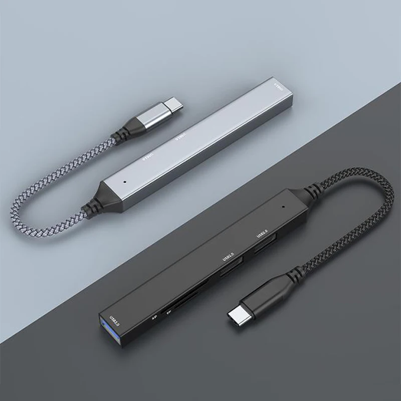 

Высокоскоростной разветвитель USB 3,0 типа C, 5 в 1, разветвитель, кардридер, многопортовый с портами SD, TF для Macbook, компьютерный аксессуар, концентратор USB
