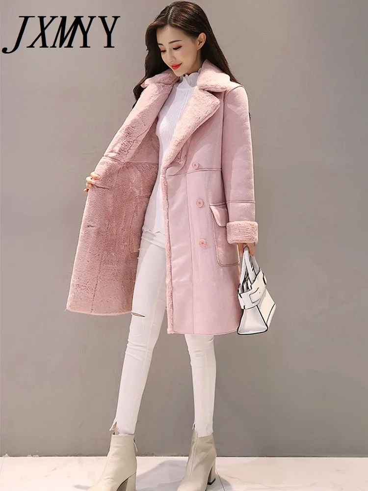 

Зимняя модная новинка пальто средней длины из меха ягненка женское утепленное пальто на флисовой подкладке с хлопковой подкладкой модное п...