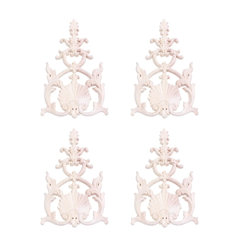 

4 шт., деревянная резная аппликация