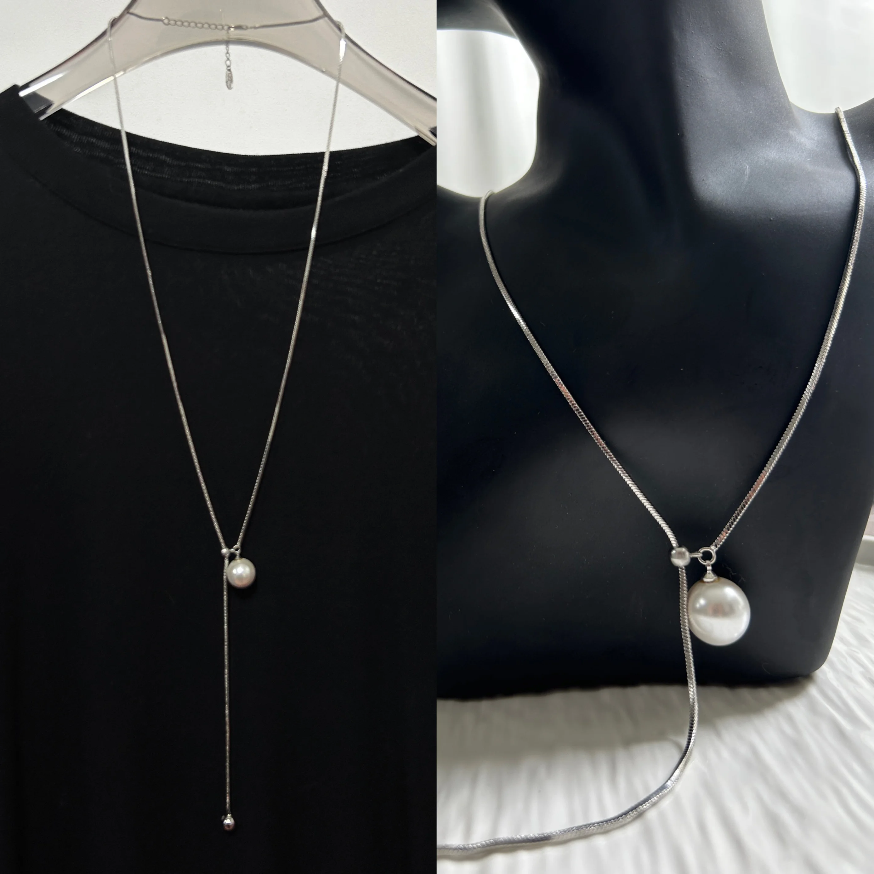 Pearl Necklace Women 2024 New Popular Light Luxury Elegant High-End Sweater Chain Long Decorative Accessories Pendant