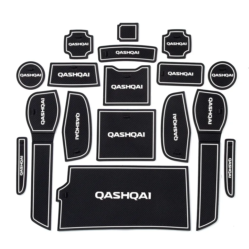 

Нескользящий коврик для межкомнатных дверей автомобиля коврик для чашки для Nissan Qashqai J11 2019 17 шт. автомобильные аксессуары Автомобильный Дверной коврик Стайлинг