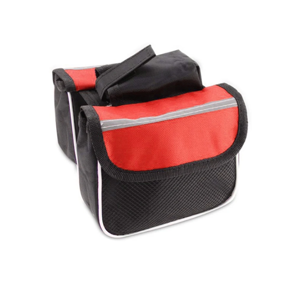 

Saddle Pouch Bag 14x12x5cm 3 In 1 Bike Bicycle Accessories Frame Front Tube MTB Cycling Side Pannier Brand New