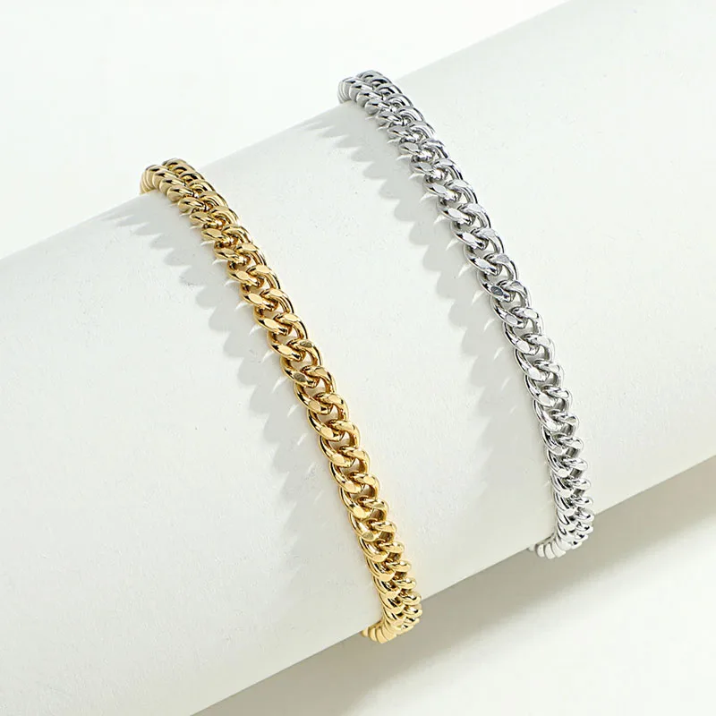 

Fashion Hip Hop Stainless Steel Cuban Bracelet Women's Fashion Men's Titanium Steel European And American Bracelet