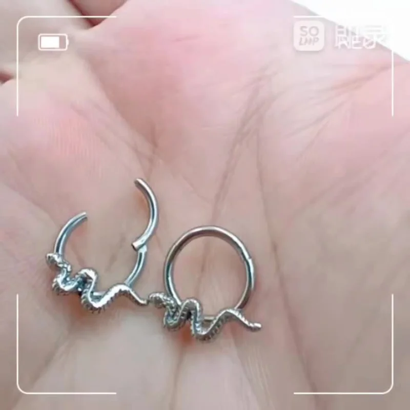 Stainless Steel Snake Nose Punk Rings Fashion Cartilage Earring Unisex Trendy Jewelry Personalized Party Jewelry Wholesale