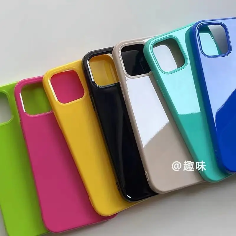 

For iphone 14Promax 1312 11 x series personality creative advanced sense solid color bright face all-inclusive mobile phone case