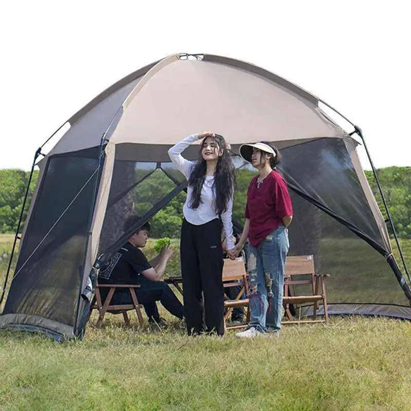 

Палатка для отдыха на открытом воздухе, сетчатая палатка с выдвижным экраном, для комнат на 6-8 человек, для защиты от солнца, пикника, рыбалки, беседка с сетчатыми боковыми стенками