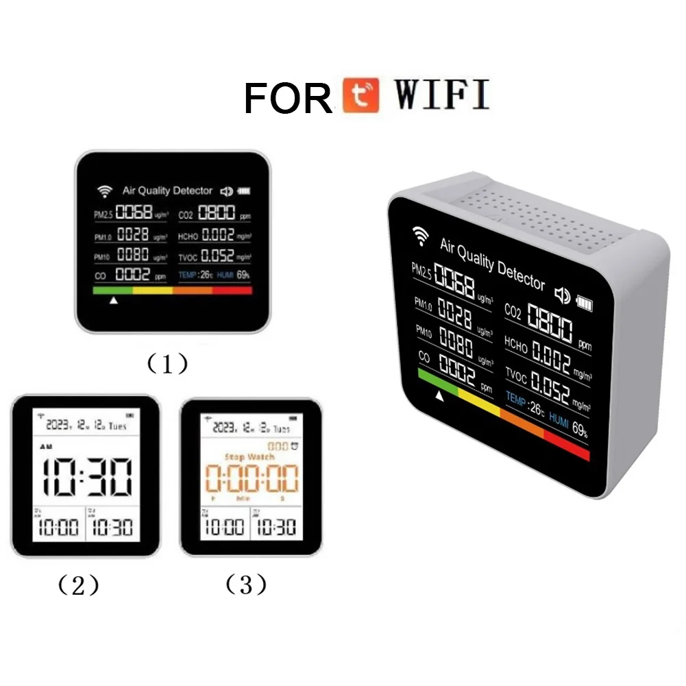 

1pc Humidity Meter Carbon Dioxide Tester Formaldehyde Detector Pm2.5 CO Temperature Humidity Air Quality Tester Gas Detectors