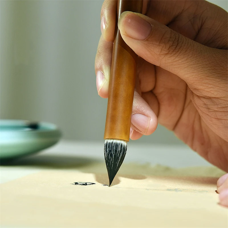 Professional Small Regular Script Brush Multiple Hair Calligraphy Creation Brushes Ancient Method Handmade Short Hair Brush Pen enlarge